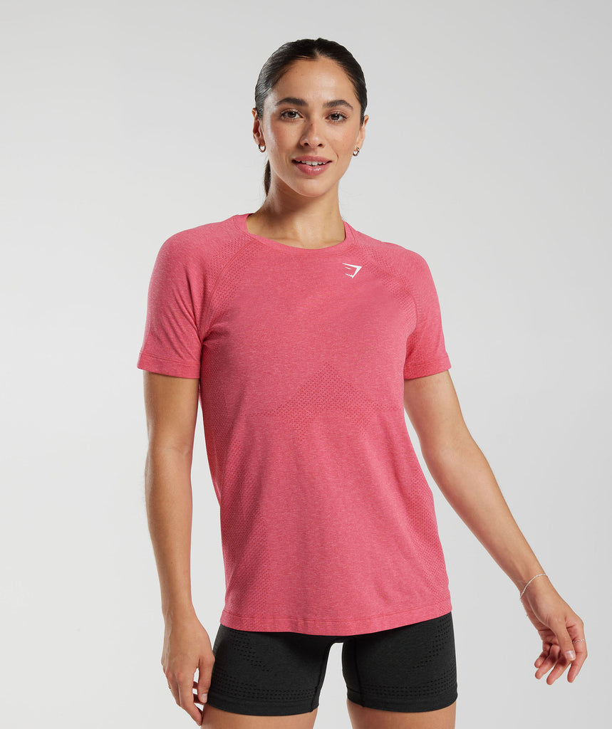 Gymshark Vital Seamless 2.0 Light T-Shirt - Bright Fuchsia Marl | Gymshark